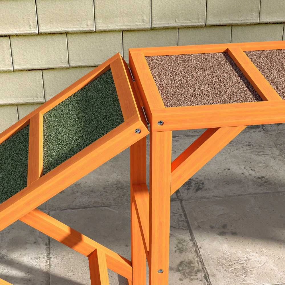 PawHut šunų dresūros tiltelis, šunų agility įranga su saugos strypu, neslystantis paviršius, sodo treniruoklis, 325 x 55 x 69 cm, oranžinis