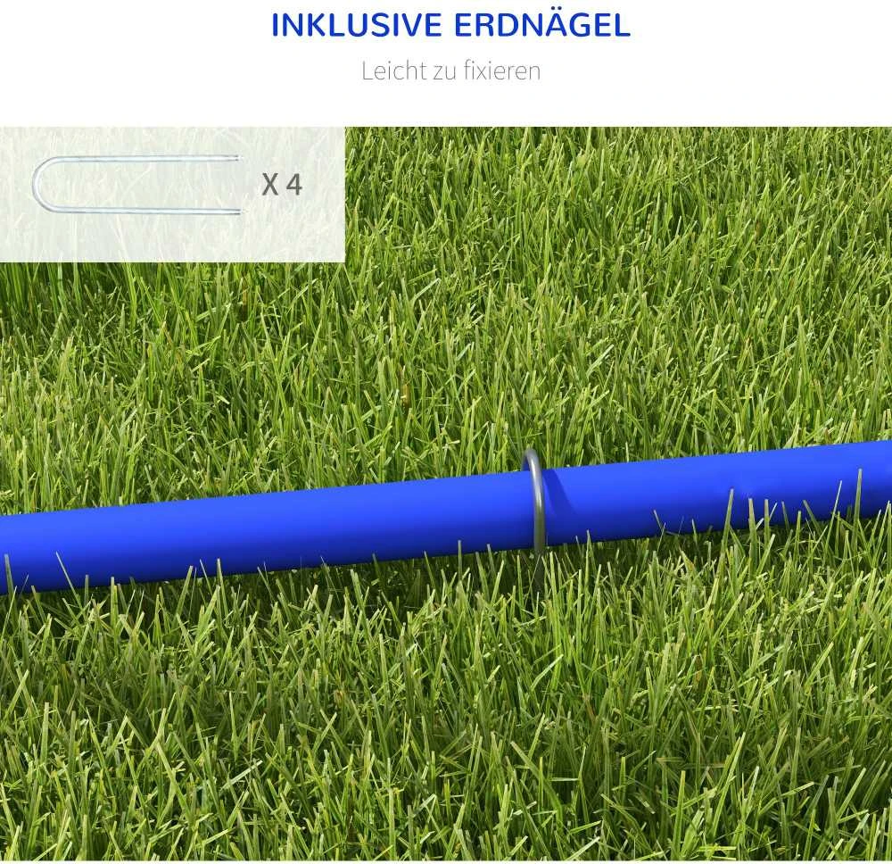 PawHut šunų dresūros įranga, šunų vikrumo (agility) rinkinys, 4 dalių kliūčių rinkinys senyviems šunims, dresūros rinkinys su krepšiu, mėlyna/geltona, 88 x 64 x 95 cm