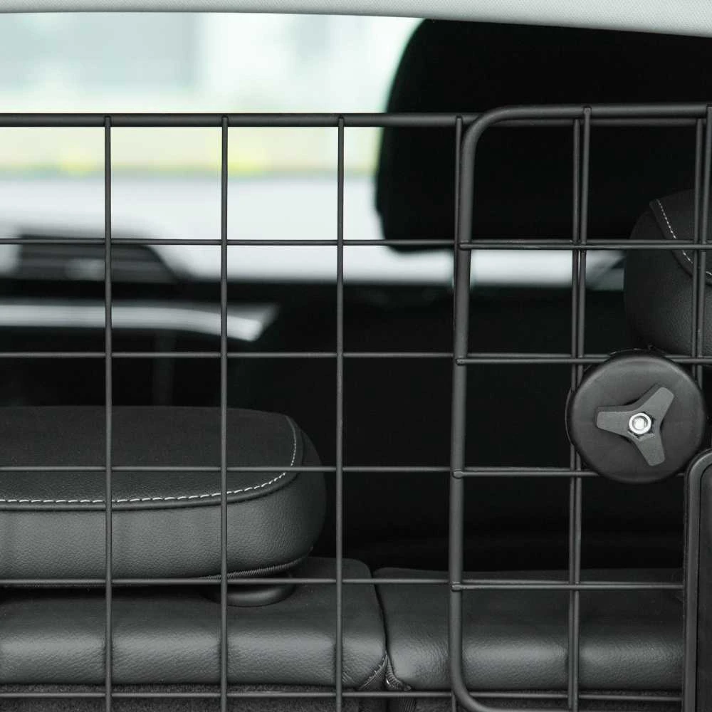 PawHut šunų apsauginės grotelės, universalios automobilių bagažinės grotelės, reguliuojamos pertvaros šunims, metalinės, juodos spalvos, (90-120)x40,5 cm