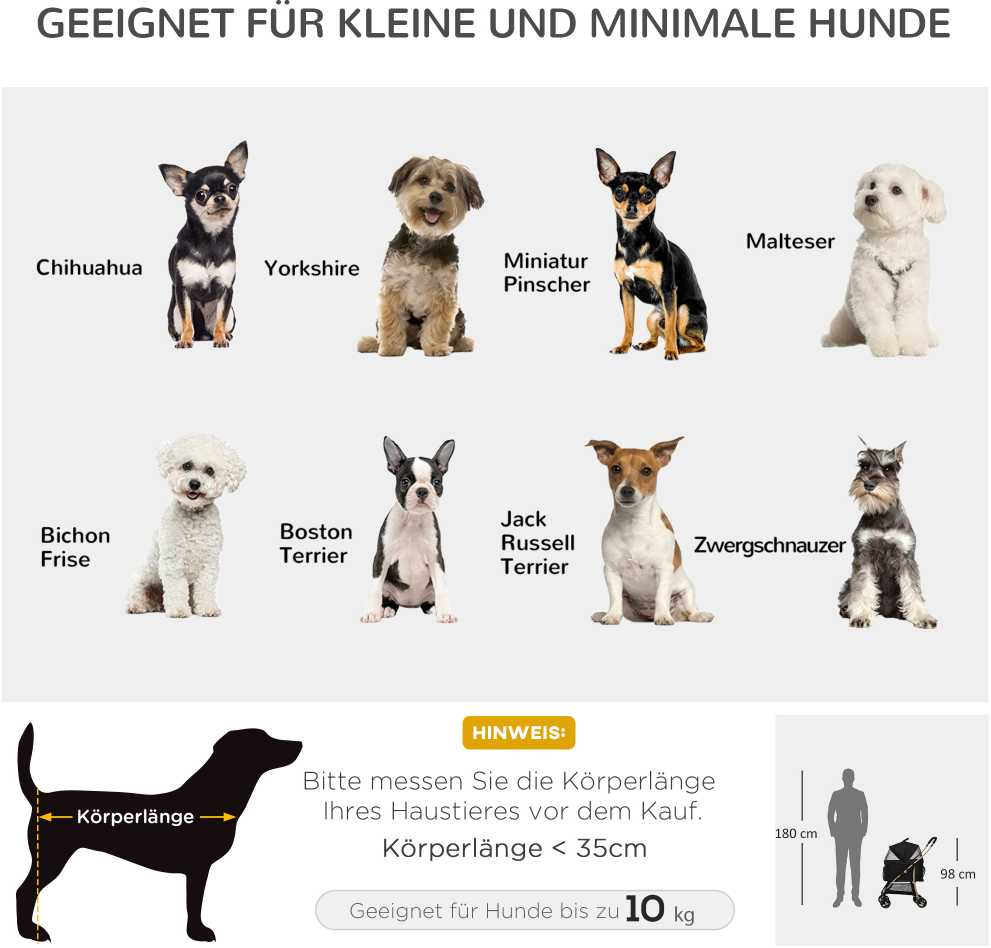 PawHut 2-in-1 šunų vežimėlis ir krepšys nešiojimui, sulankstomas šunų vežimėlis su pagalvėle, 4 ratai, tinkliniai langeliai, Oksfordo audinys, juodas