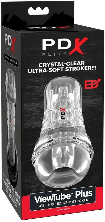 Pipedream PDX ELITE VIEW SKAIDRUS VAMZDELIS PATOGIOS RANKENOS STROKERIS
