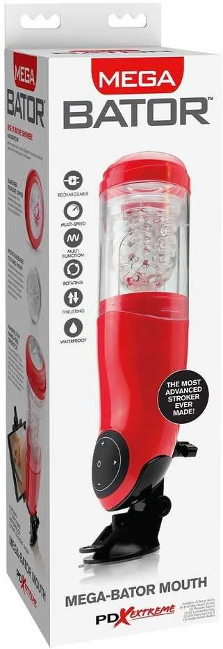 Pipedream PET Mega-Bator Mouth Raudona/Clear
