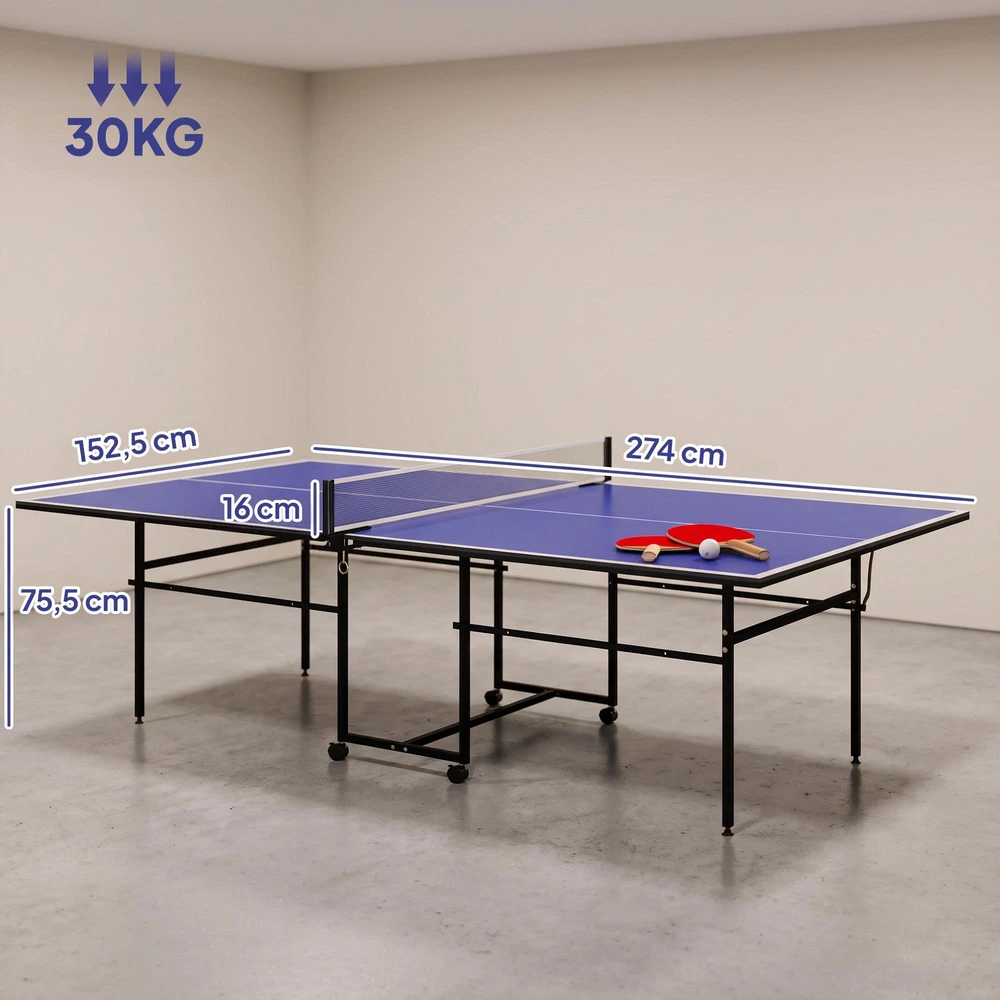 Sportnow Raketės ir kamuoliukai, lauko/vidaus, plienas, mėlyna, 274x152,5x75,5 cm