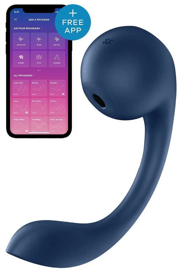 SATISFYER PRO+ WAVE 4 CONNECT APP TAMSIAI MĖLYNA