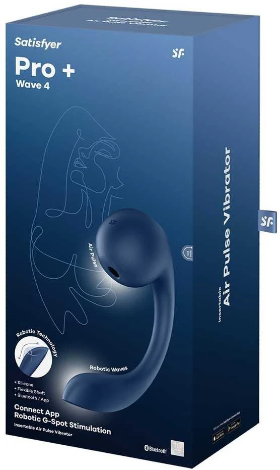 SATISFYER PRO+ WAVE 4 CONNECT APP TAMSIAI MĖLYNA