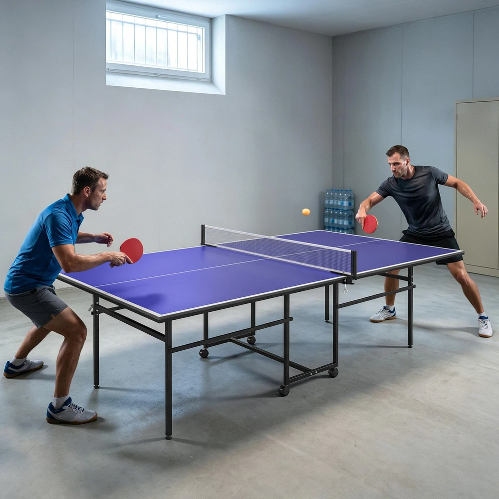 Sportnow Raketės ir kamuoliukai, lauko/vidaus, plienas, mėlyna, 274x152,5x75,5 cm