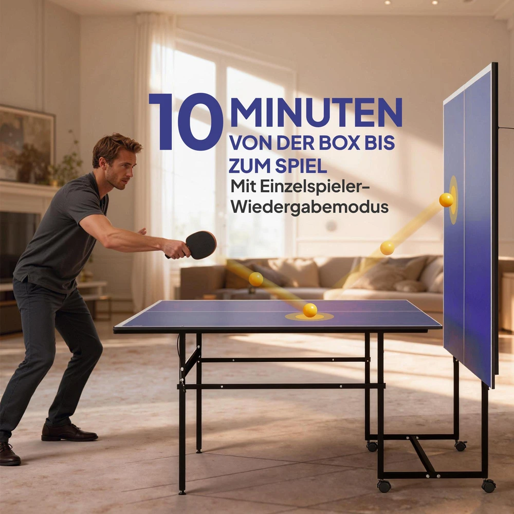 Sportnow Raketės ir kamuoliukai, lauko/vidaus, plienas, mėlyna, 274x152,5x75,5 cm