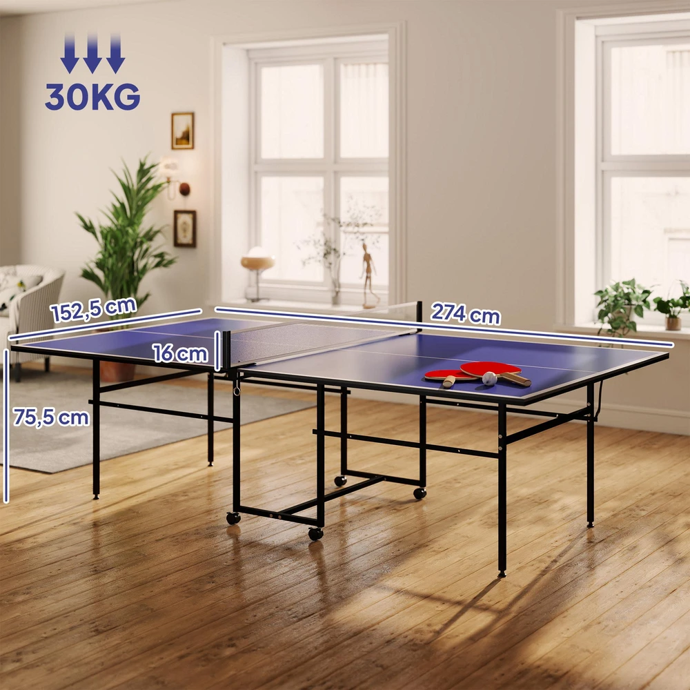 Sportnow Raketės ir kamuoliukai, lauko/vidaus, plienas, mėlyna, 274x152,5x75,5 cm