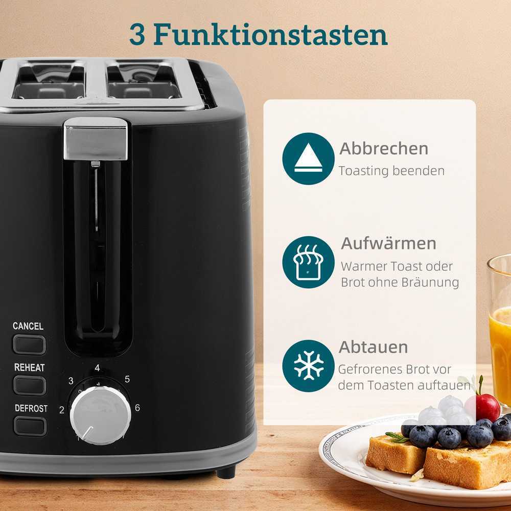 Skrudintuvas HOMCOM virdulio ir skrudintuvo rinkinys, 2200W, Otter termostatas, 2 skrudintuvų angos, 7 rudumo lygiai, dėklas trupiniams, juodas