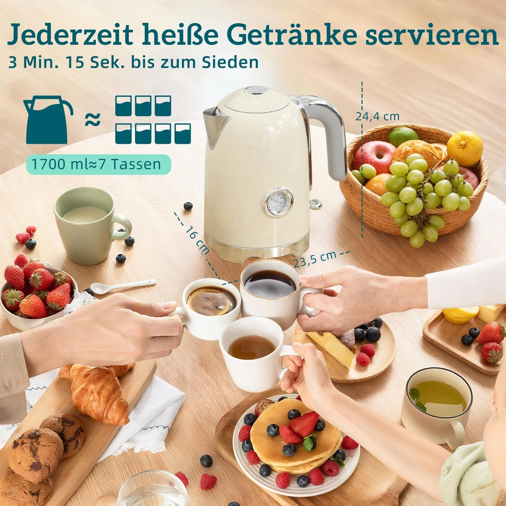 Skrudintuvas HOMCOM virdulio ir skrudintuvo rinkinys, 2200 W, 7 skrudinimo lygiai, įvairios funkcijos, kreminė spalva