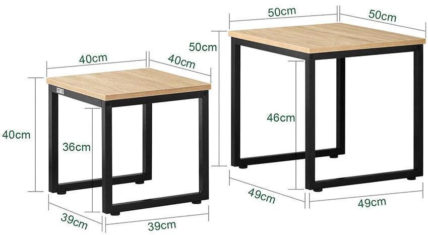 Sobuy 2 dalių rinkinys, Kavos staliukas, juoda + ruda, FBT42-N
