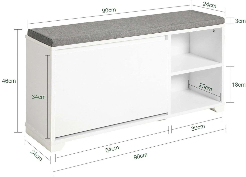 SoBuy batų spintelė su suoliuku FSR119-W