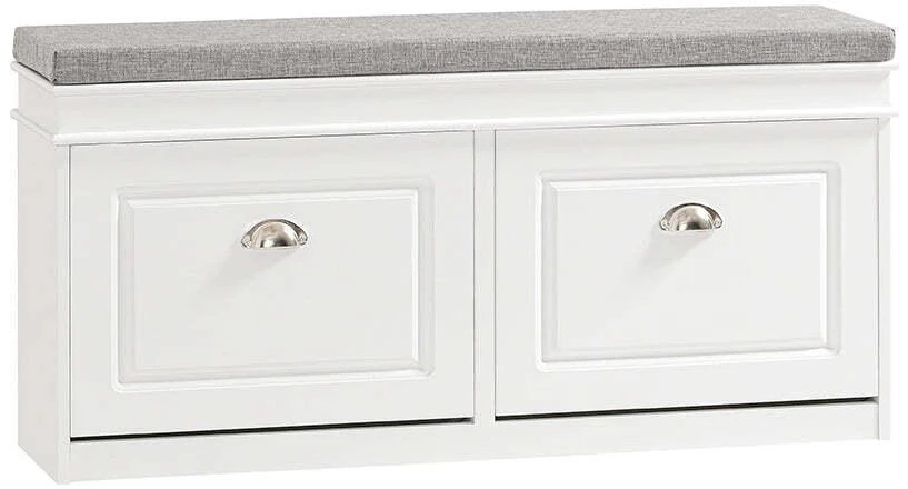 SoBuy batų suoliukas su 2 skyriais ir pagalvėle, suoliukas su batų laikymo vieta FSR64-W
