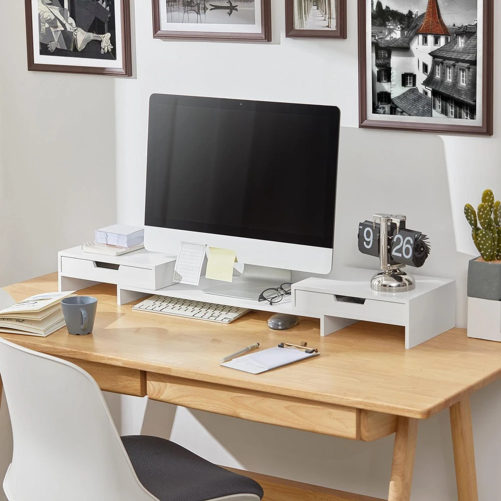 SoBuy monitoriaus stovas su 2 skyriais BBF04-W
