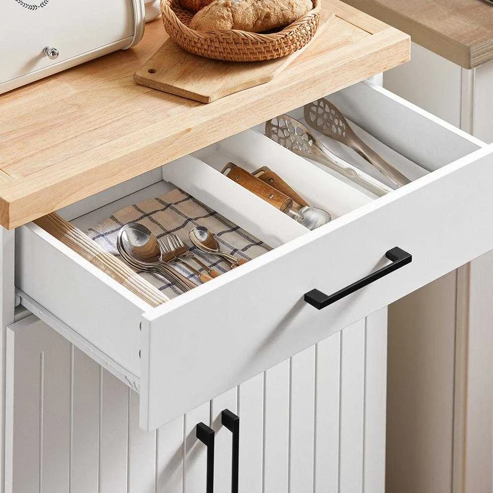 SoBuy virtuvės sala su ratukais, virtuvės salos, darbo stalas, virtuvinis vežimėlis FKW119-WN