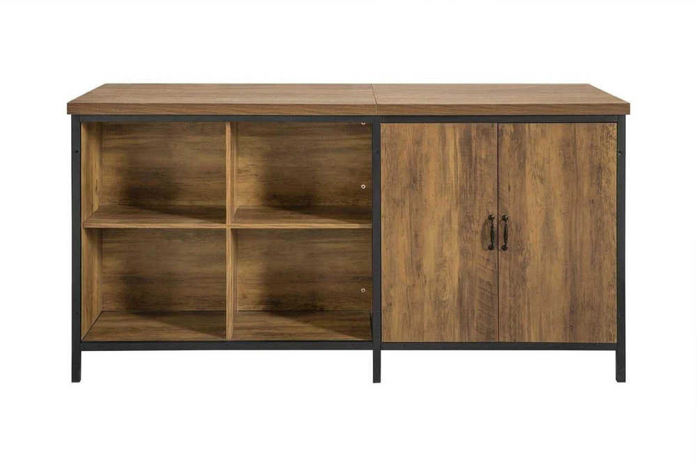 SoBuy virtuvės sala su 2 durų spintele, baro stalas KNL01-F