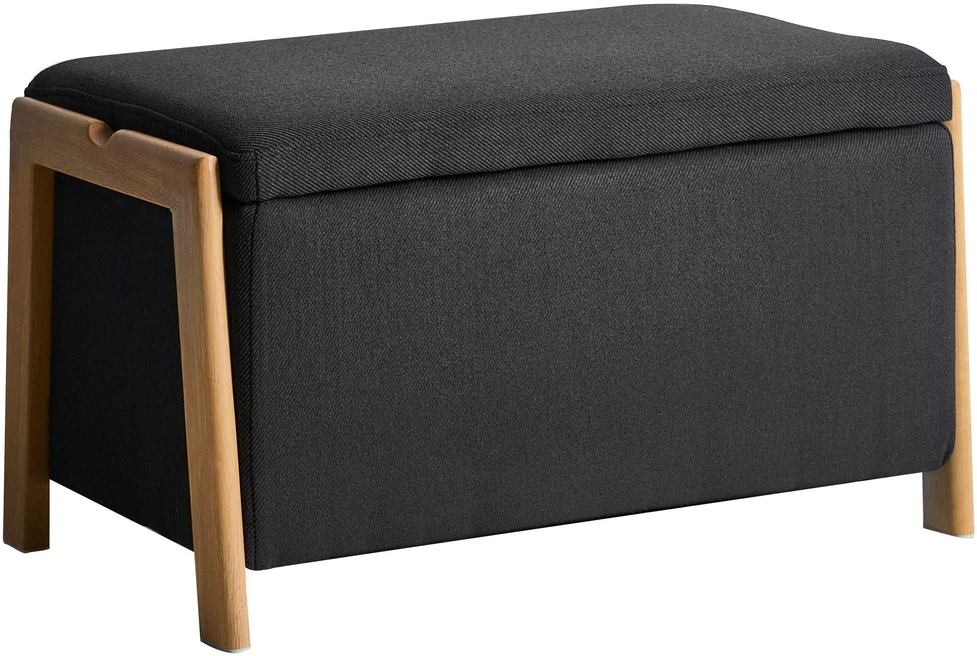 Sofa 3 vietų poilsio komplektas „Beliani EDLAND“ su suoliuku, juodas