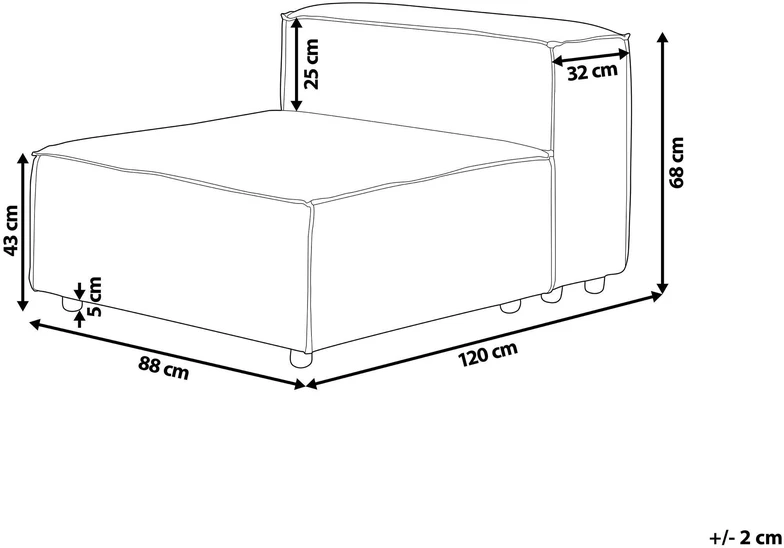 Sofa Beliani 1-vietis modulis ARDAL šviesiai rudas velvetas