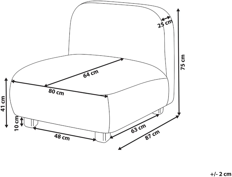 Sofa Beliani 1 vietos modulis AMLI, kreminės baltos spalvos Boucle audinys