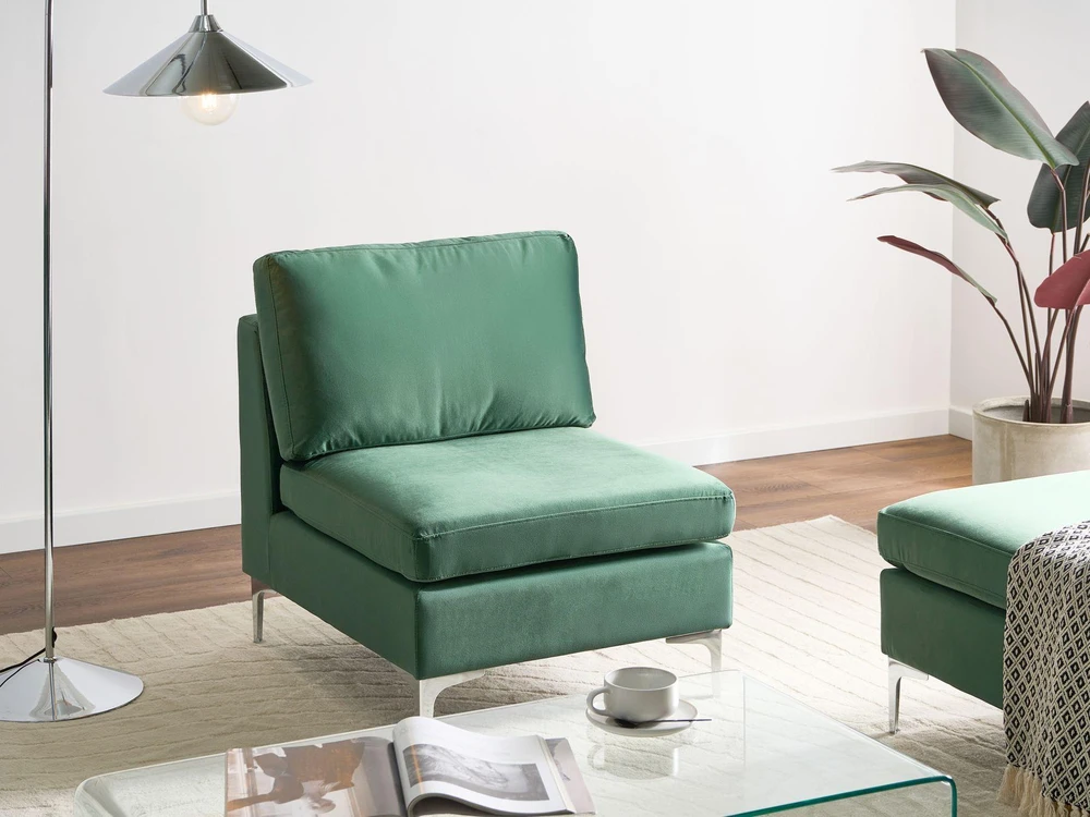 Sofa Beliani 1 vietos modulis EVJA žalias veliūras