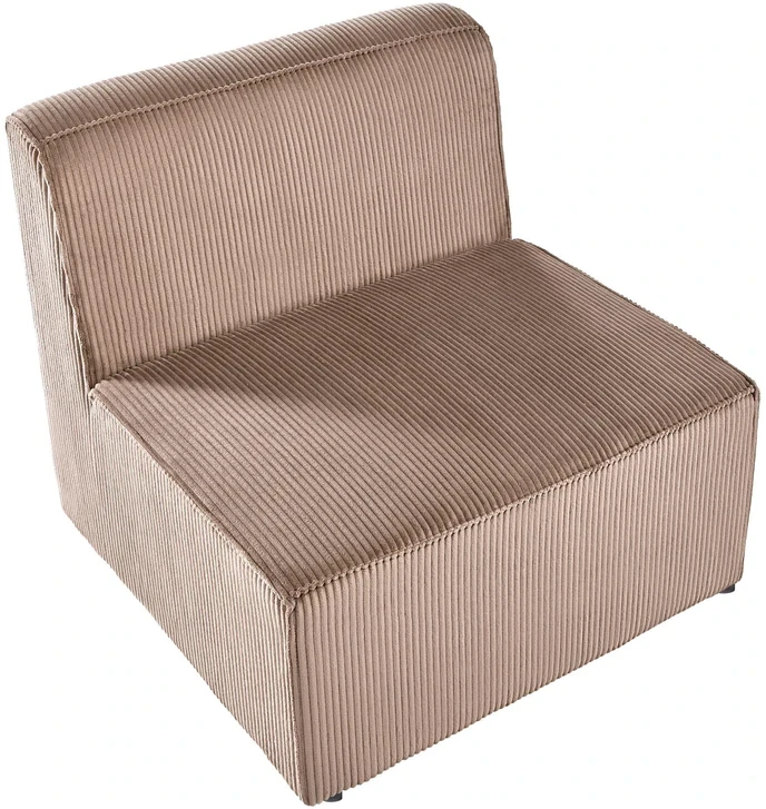 Sofa Beliani 1 vietos modulis LEMVIG smėlio spalvos velvetinis
