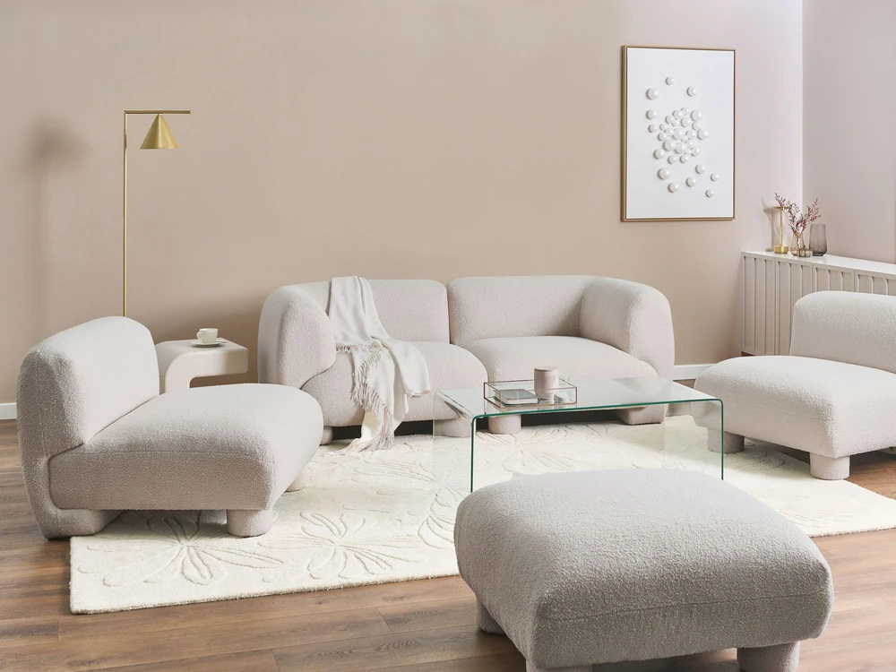 Sofa Beliani 1 vietos modulis MJALBI, kreminė balta, Boucle