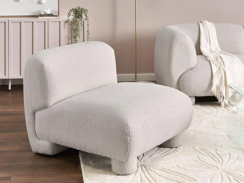 Sofa Beliani 1 vietos modulis MJALBI, kreminė balta, Boucle