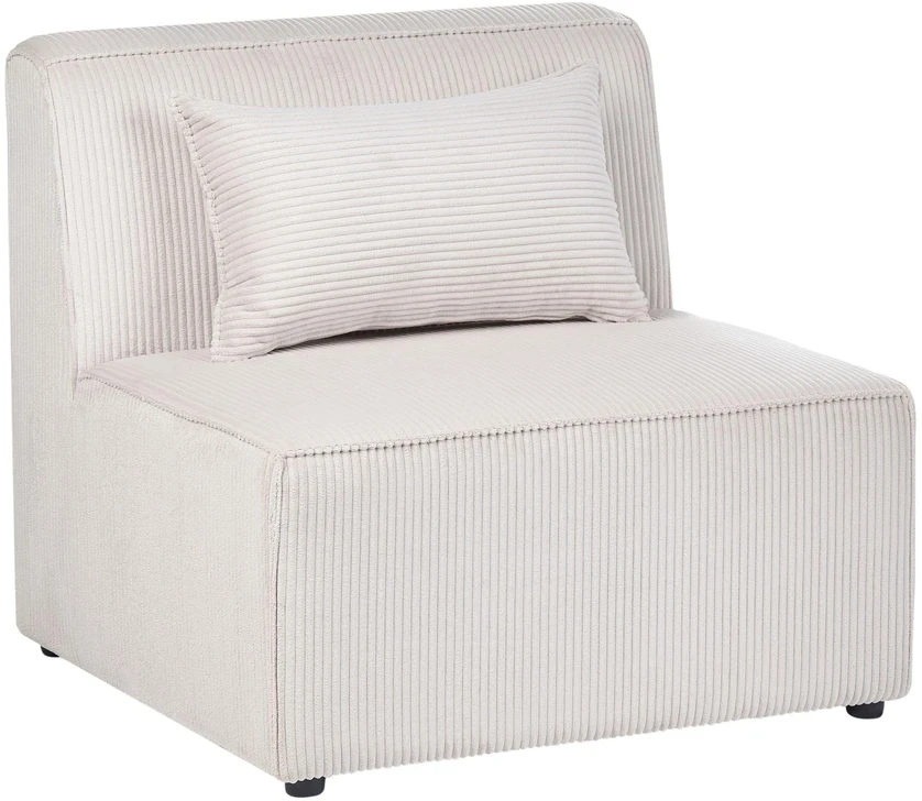 Sofa Beliani 1 vietos sofos modulis LEMVIG smėlio spalvos velvetas