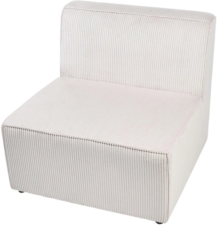 Sofa Beliani 1 vietos sofos modulis LEMVIG smėlio spalvos velvetas