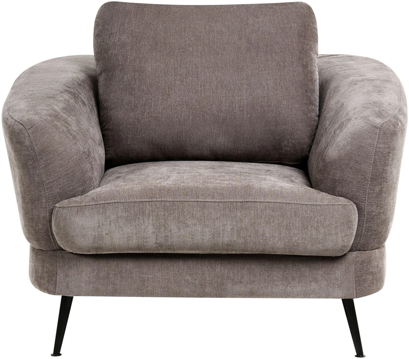 Sofa Beliani 3 asmenų svetainės baldų komplektas KJAER, šenilas, smėlio ir pilkos spalvos
