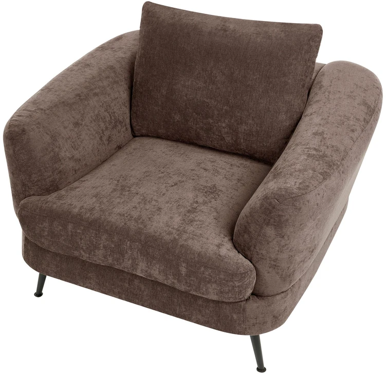 Sofa Beliani 3 asmenų svetainės komplektas KJAER, šenilas, tamsiai rudas