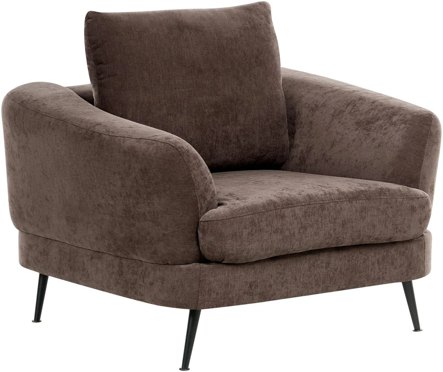 Sofa Beliani 3 asmenų svetainės komplektas KJAER, šenilas, tamsiai rudas