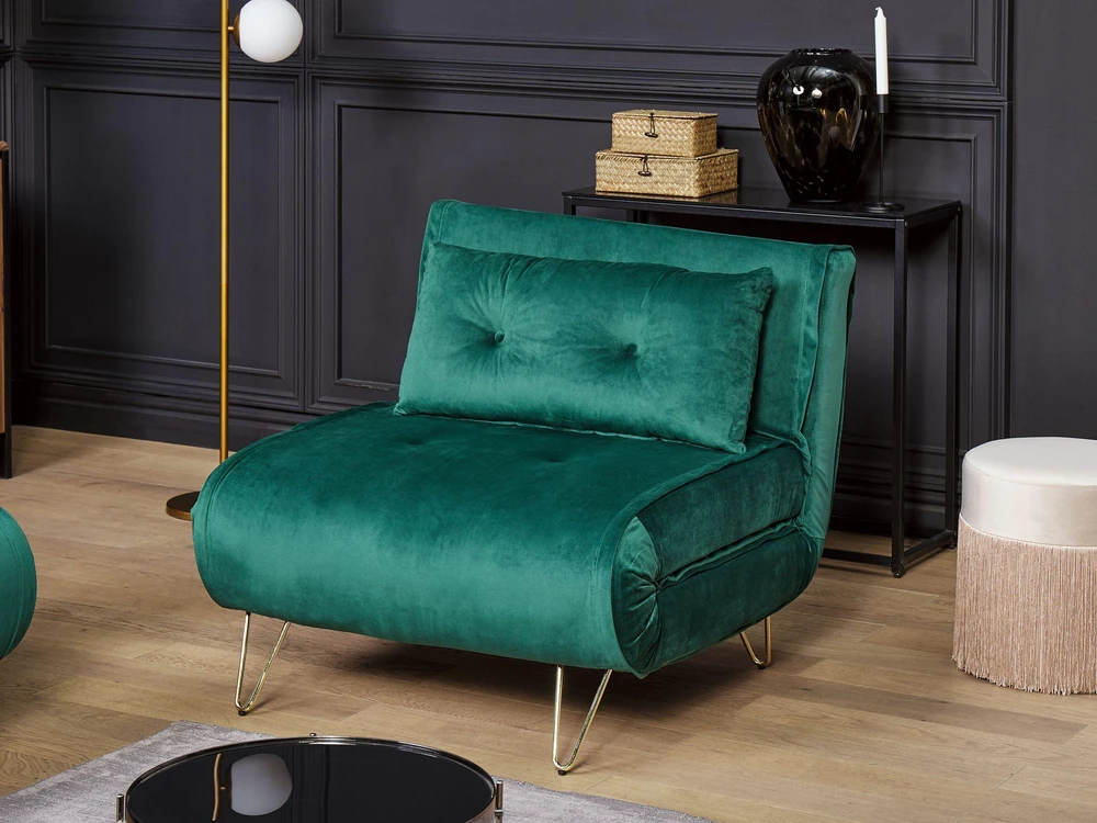 Sofa Beliani 3 vietų poilsio baldų komplektas VESTFOLD, tamsiai žalias veliūras