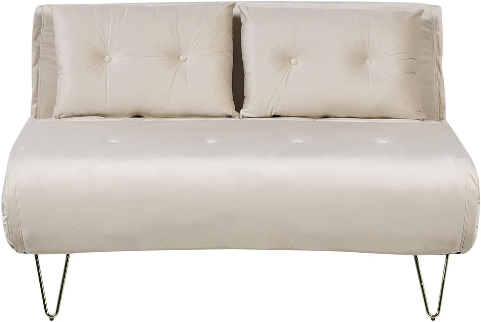 Sofa Beliani 3 vietų poilsio komplektas VESTFOLD, veliūrinis, smėlio spalvos