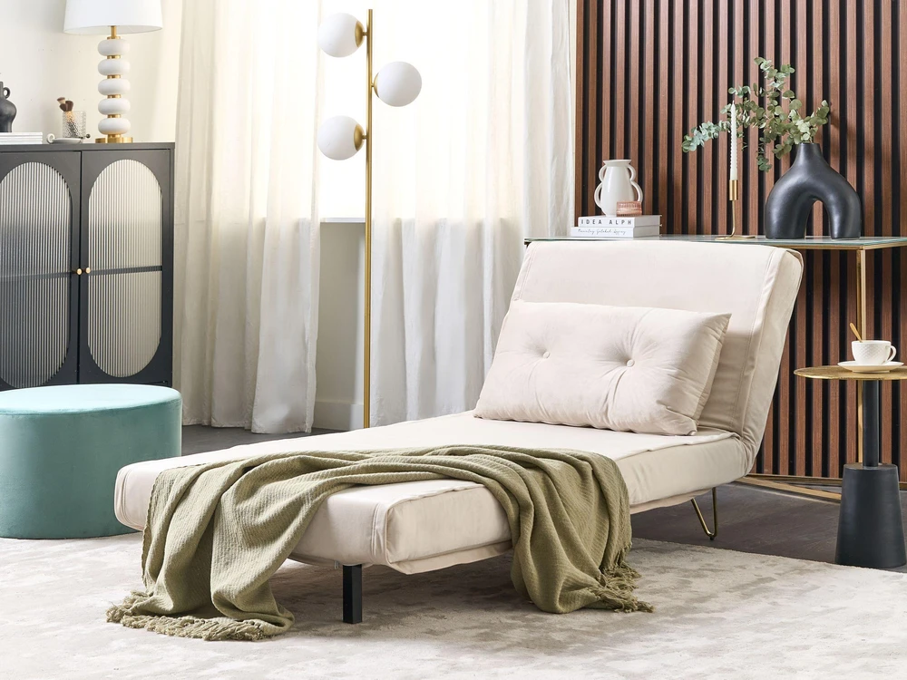 Sofa Beliani 3 vietų poilsio komplektas VESTFOLD, veliūrinis, smėlio spalvos