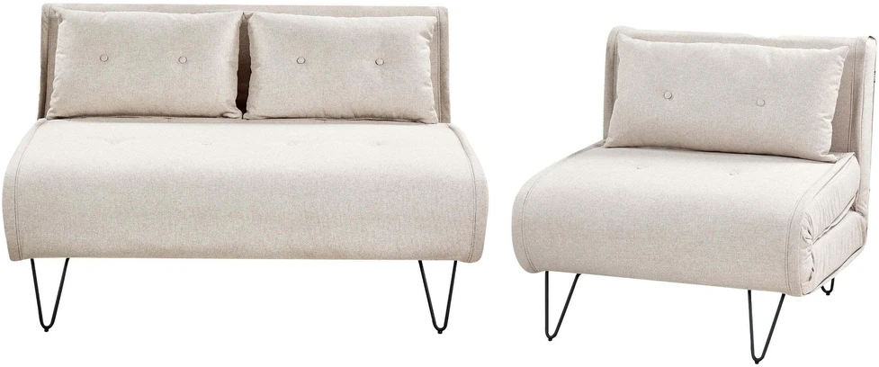 Sofa Beliani 3 vietų poilsio komplektas VESTFOLD, šviesiai smėlio spalvos