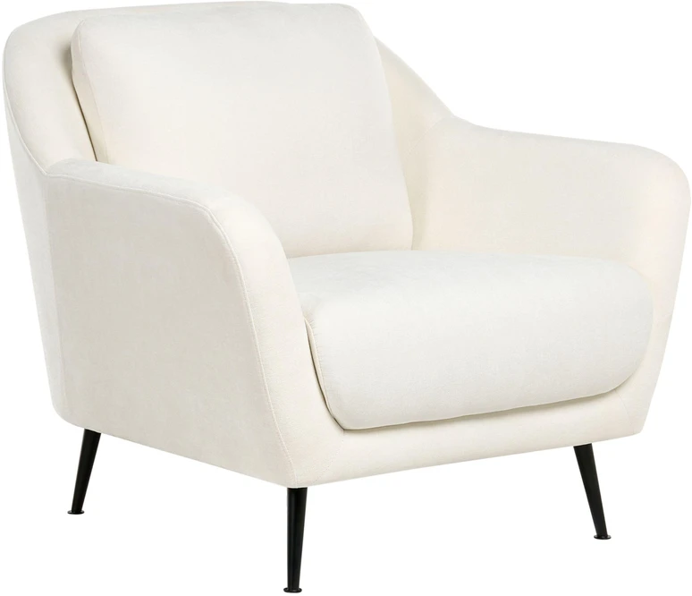 Sofa Beliani 3 vietų svetainės baldų komplektas EIBY šenilinis baltas