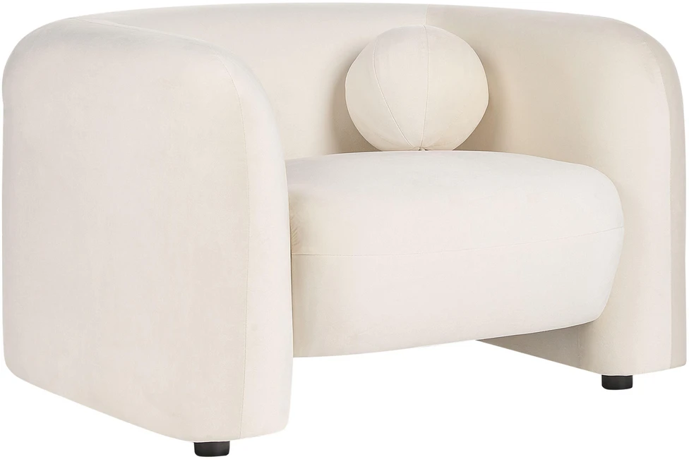 Sofa Beliani 4 asmenų poilsio baldų komplektas LEIREN, veliūras, kreminė balta spalva