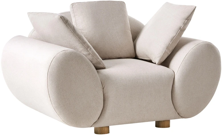 Sofa Beliani 4 asmenų svetainės baldų komplektas RINGEL šviesiai smėlio spalvos