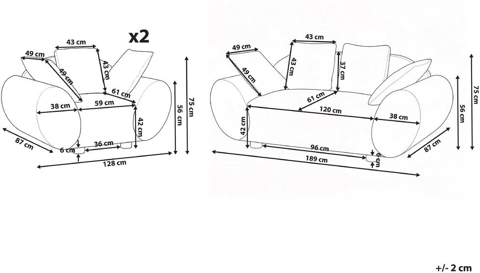 Sofa Beliani 4 asmenų svetainės baldų komplektas RINGEL šviesiai smėlio spalvos