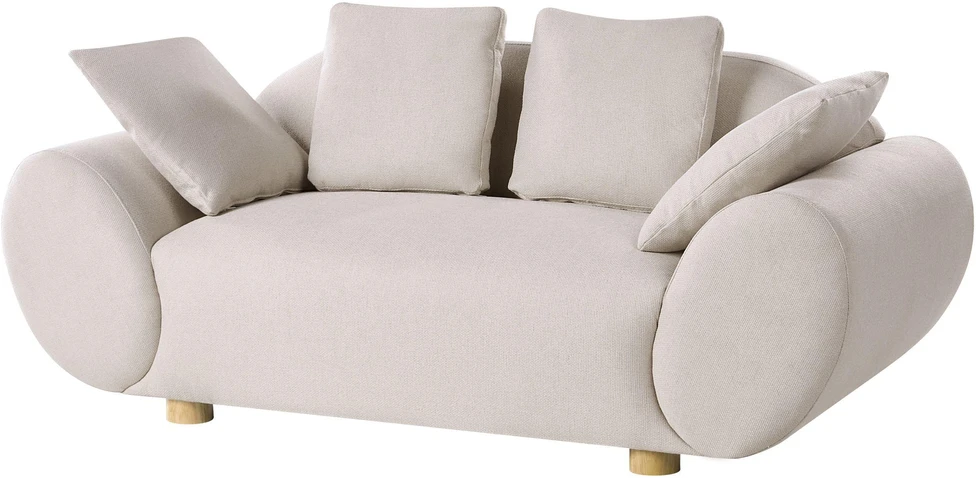 Sofa Beliani 4 asmenų svetainės baldų komplektas RINGEL šviesiai smėlio spalvos