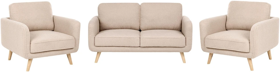 Sofa Beliani 4 vietų poilsio baldų komplektas KILJA, Boucle, smėlio spalvos
