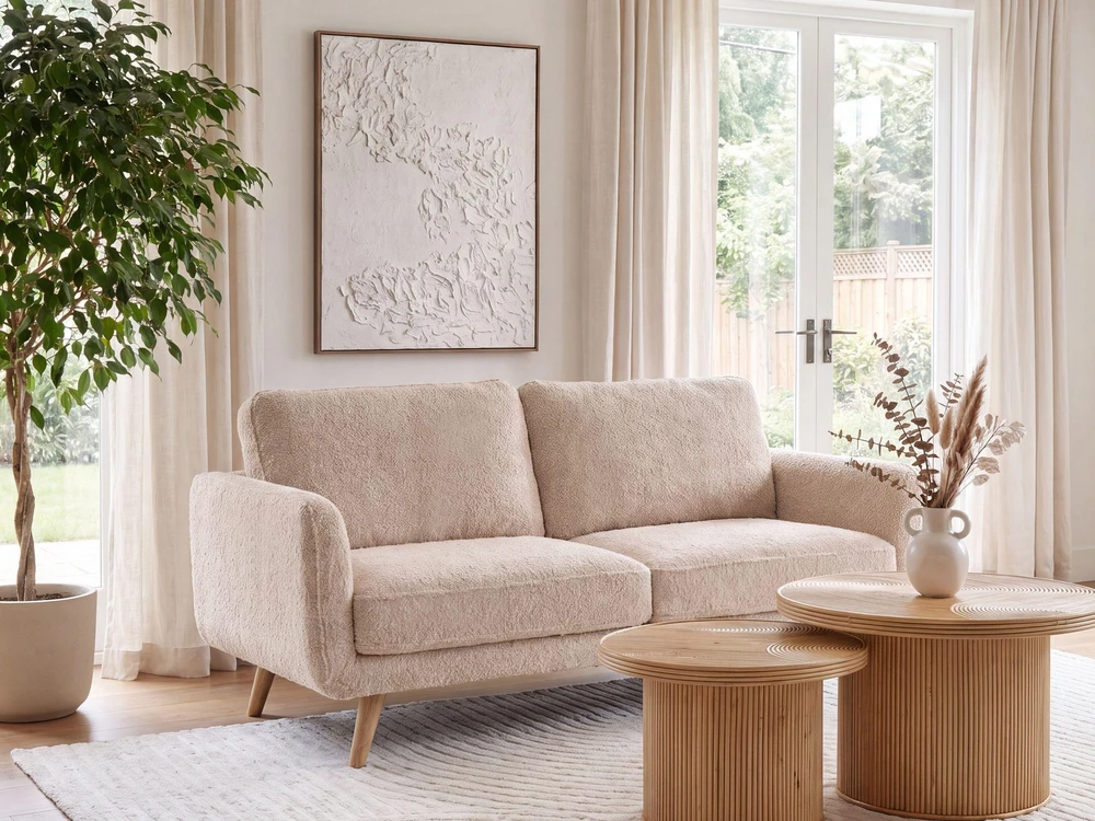 Sofa Beliani 4 vietų poilsio baldų komplektas KILJA, Boucle, smėlio spalvos