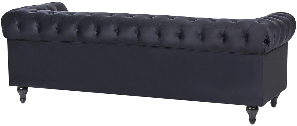Sofa Beliani 4 vietų poilsio baldų komplektas CHESTERFIELD, veliūras, juodas