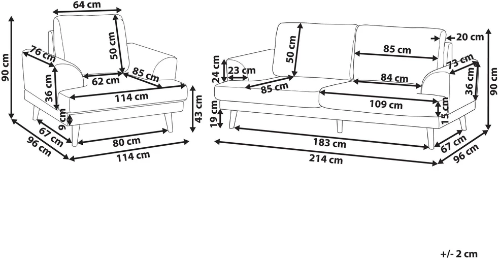 Sofa Beliani 4 vietų poilsio baldų komplektas KILDAL juodas
