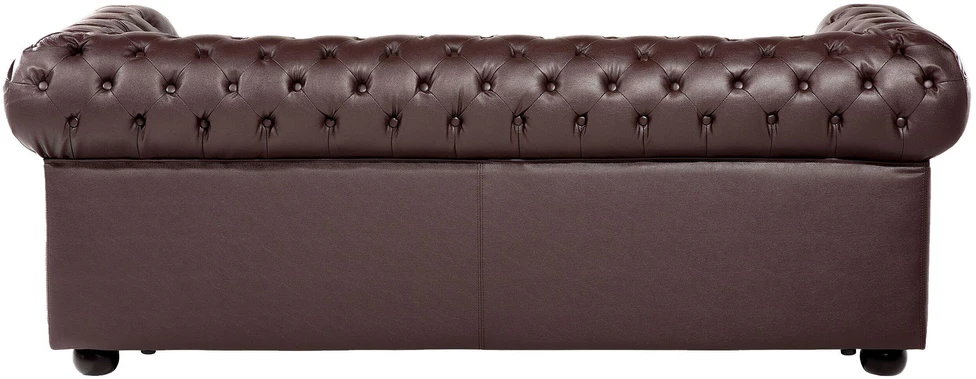 Sofa Beliani 4 vietų poilsio komplektas CHESTERFIELD natūralios odos, rudas