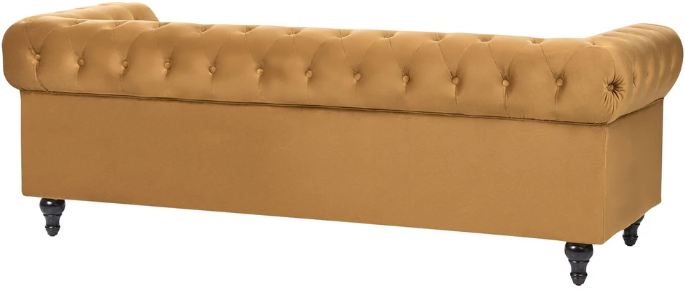 Sofa Beliani 4 vietų poilsio komplektas CHESTERFIELD, veliūras, auksinis