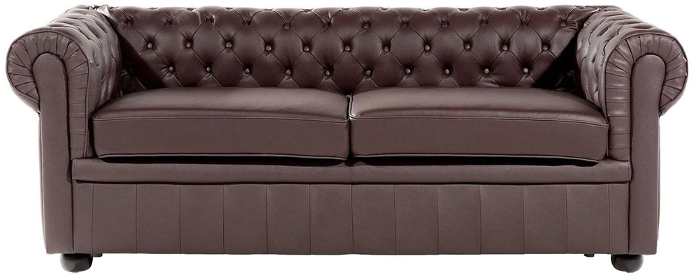 Sofa Beliani 4 vietų poilsio komplektas CHESTERFIELD natūralios odos, rudas