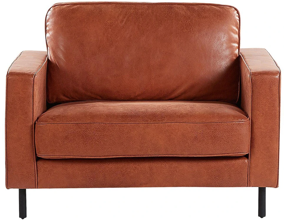 Sofa Beliani 4 vietų svetainės baldų komplektas SAVALEN, ekologiška oda, auksinė ruda