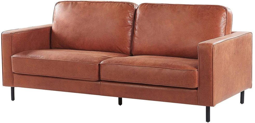Sofa Beliani 4 vietų svetainės baldų komplektas SAVALEN, ekologiška oda, auksinė ruda
